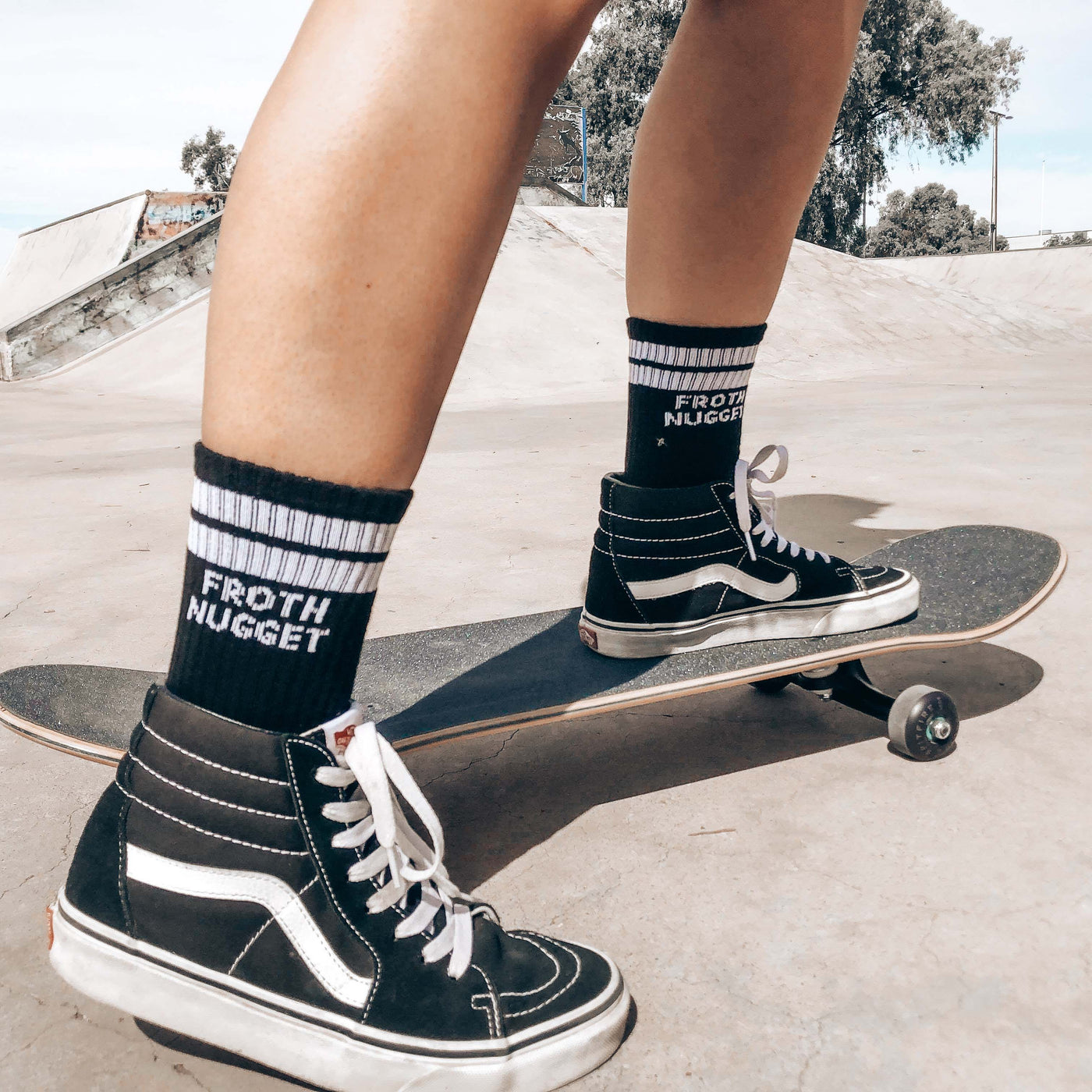 Black Sport Stripe Socks | Best Stripe Socks | Froth Nugget