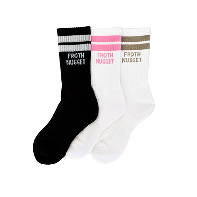 Sport Stripe Socks | Stripe Crew Socks | Froth Nugget