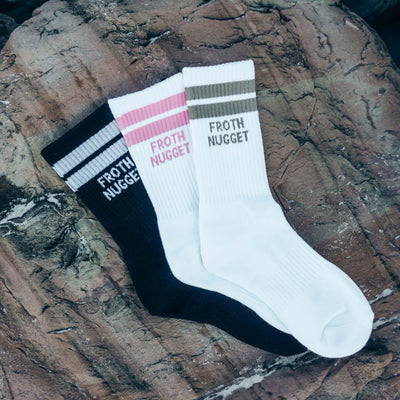 Sport Stripe Socks | Stripe Crew Socks | Froth Nugget